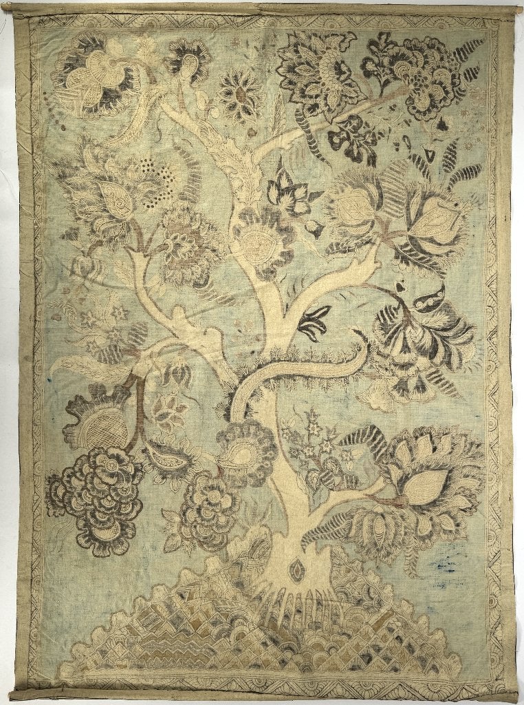 1353. Kalamkari schildering op stof, India – levensboom, Ophalen