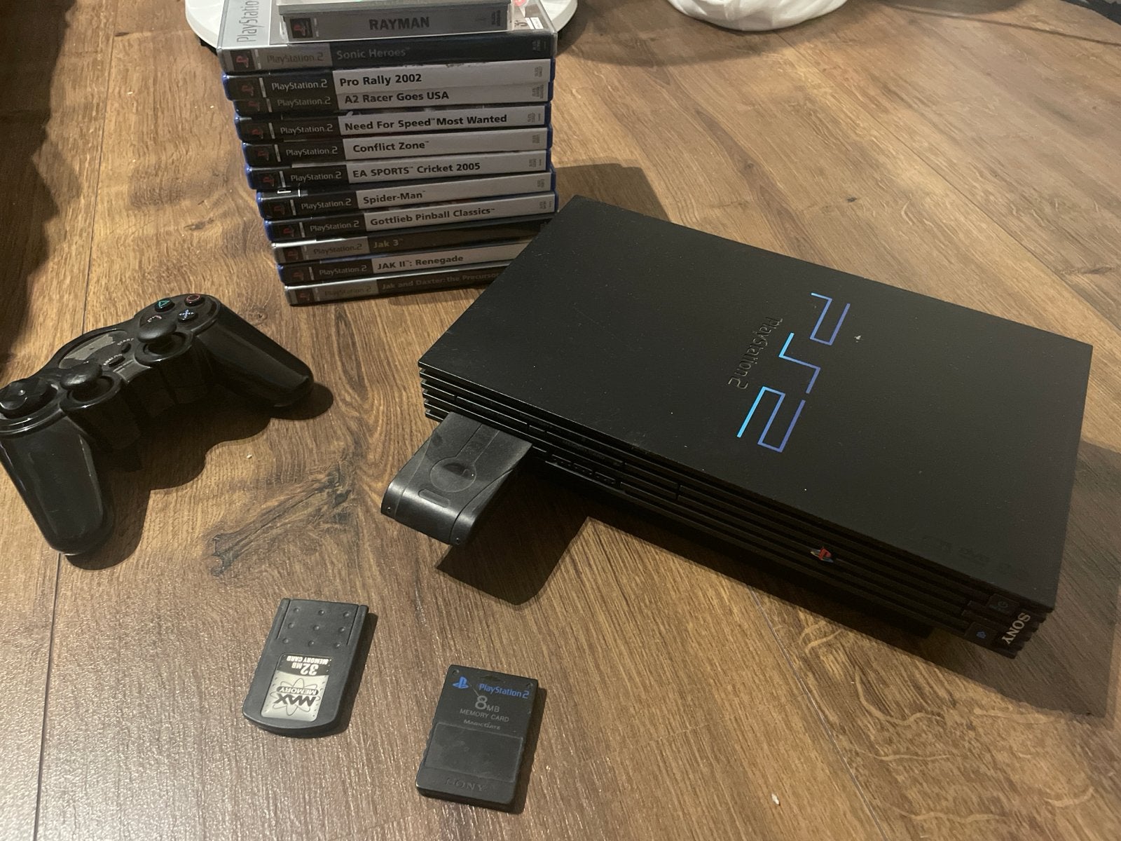 PlayStation 2 met 13 games, controller en 2 geheugenkaarten, Ophalen, Met 1 controller, Gebruikt, Met games