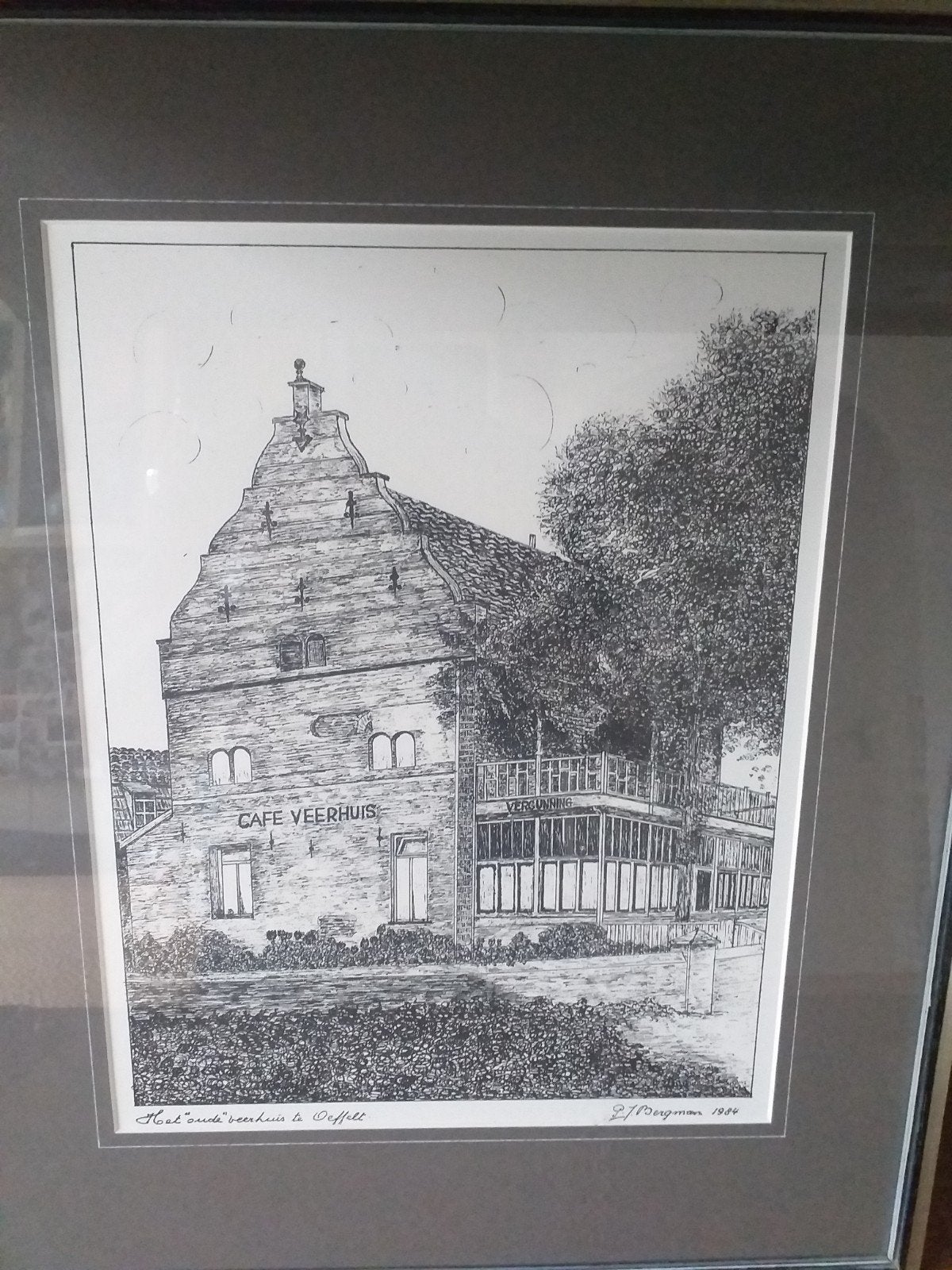 PENTEKENING OEFFELT.HET OUDE VEERHUIS., Ophalen of Verzenden
