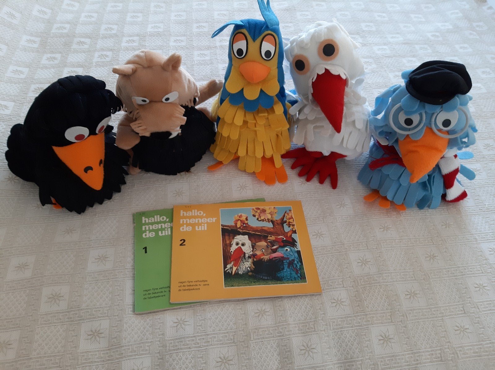 Fabeltjeskrant Handpoppen Set (5 stuks) met Boekjes, Ophalen of Verzenden, Gebruikt, Overige typen