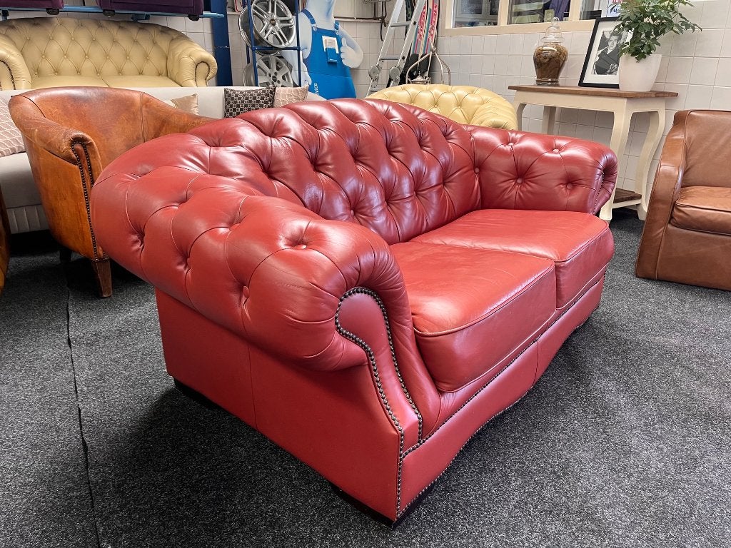 Chesterfield Maarssen ! Mooie 2 Zits Leren Chesterfield Bank, Ophalen
