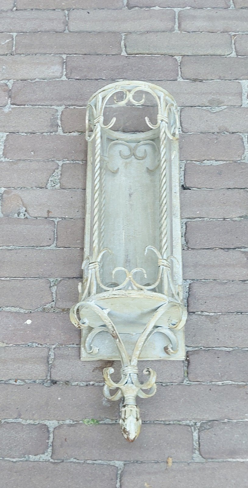 Smeedijzeren Wand Windlicht voor aan de muur., Ophalen, Gebruikt