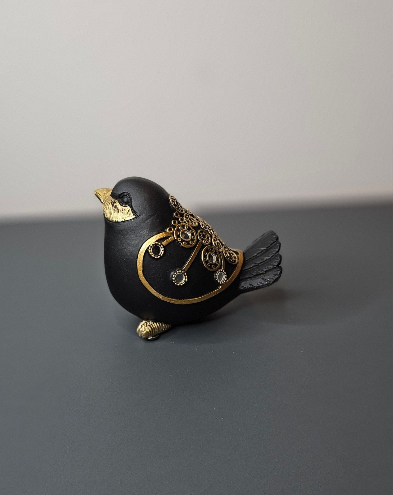 Beeldje "vogeltje goud, zwart" H.10cm, Verzamelen, Ophalen of Verzenden, Nieuw, Dier