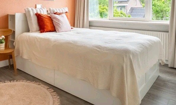 IKEA BRIMNES bed 160x200 – wit, Huis en Inrichting, Ophalen, Gebruikt, Wit, Tweepersoons