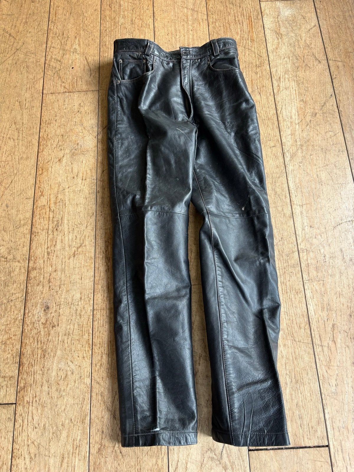 Chasin' Heren Leren Pantalon Maat 34 Zwart, Kleding | Heren, Verzenden, Gedragen, Overige maten, Zwart