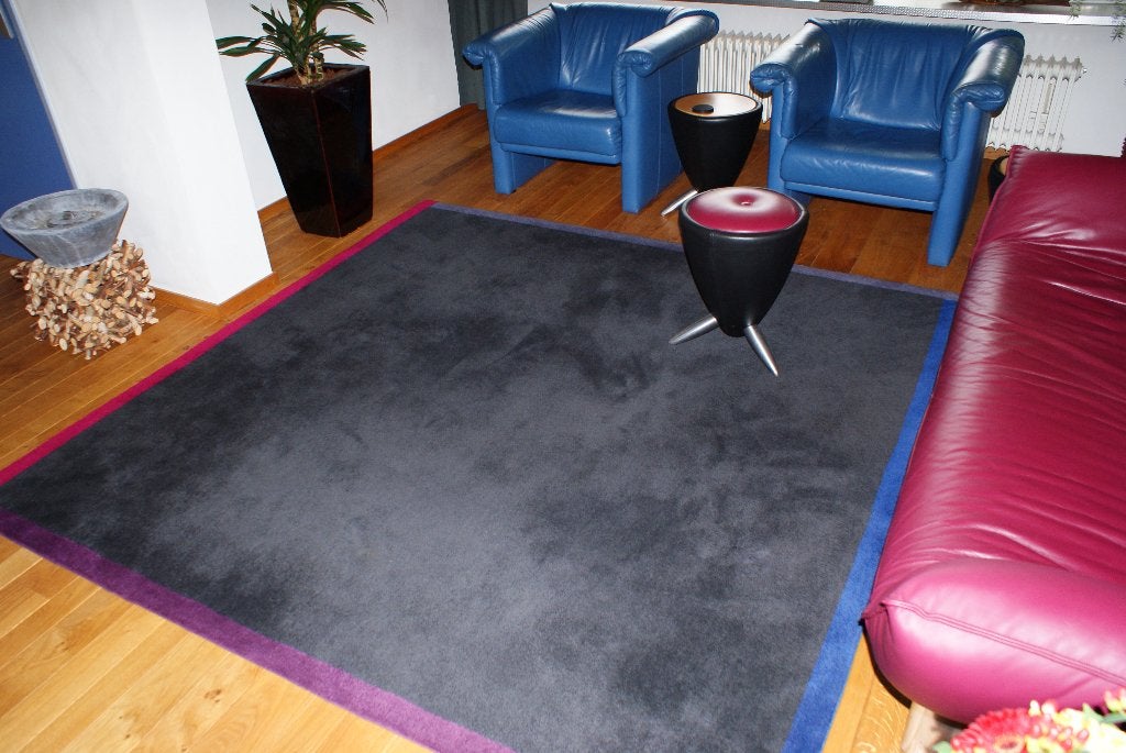 Kinast design vloerkleed antraciet grijs 2,20 x 2,20, Vierkant, 200 cm of meer, Ophalen of Verzenden, Zo goed als nieuw
