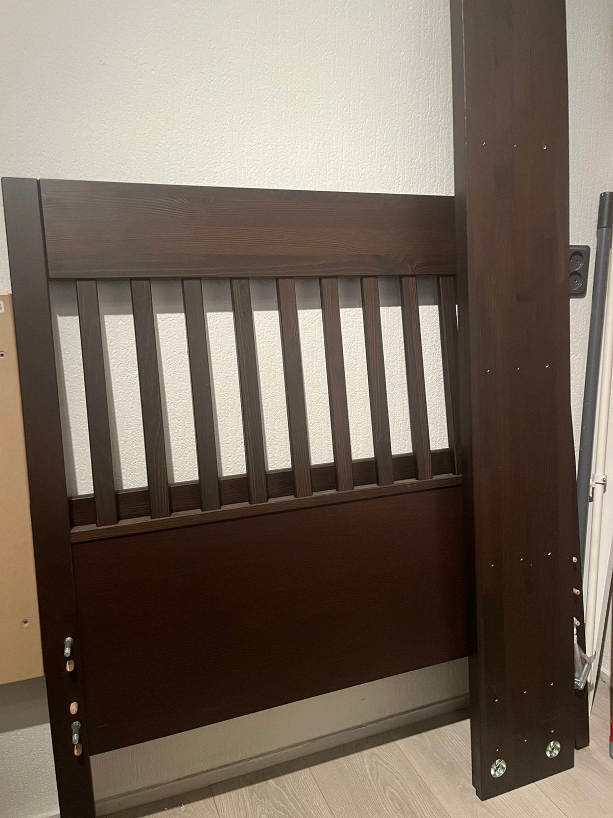 Ikea Idanas bed 90x200 donker bruin, Ophalen, 90 cm, Eenpersoons, Zo goed als nieuw