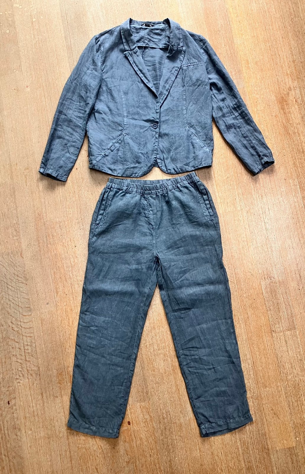 Penn&Ink volledig linnen pak mt 38 blauw, Maat 38/40 (M), Kostuum of Pak, Blauw, Ophalen of Verzenden