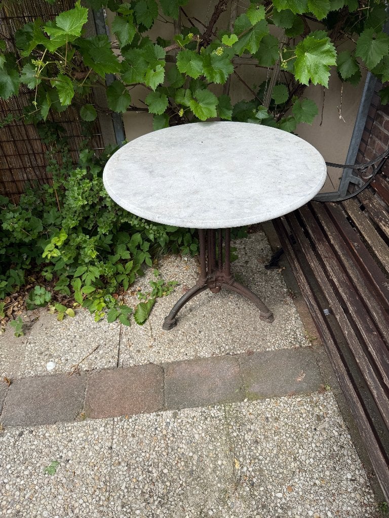 Vintage tuintafel, Tuin en Terras, Tuintafels, Ophalen, Gebruikt, Rond, Metaal