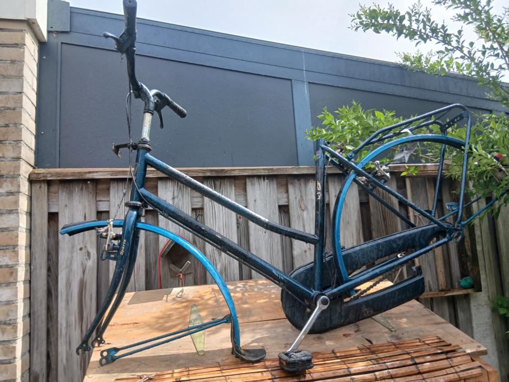 Sparta fietsframe met spatborden en bagagedrager, Fietsen en Brommers, Fietsonderdelen, Frame, Gebruikt, Onbekend, Staal
