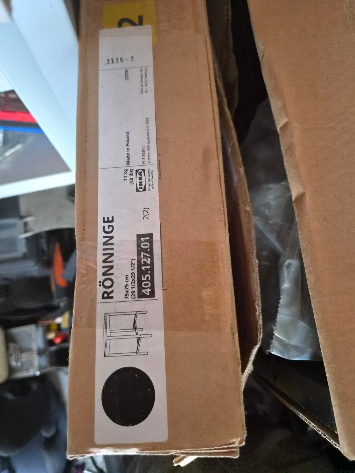 2 IKEA RÖNNINGE onderstellen voor bartafel, zwart, 75x75 cm, Ophalen of Verzenden, Nieuw