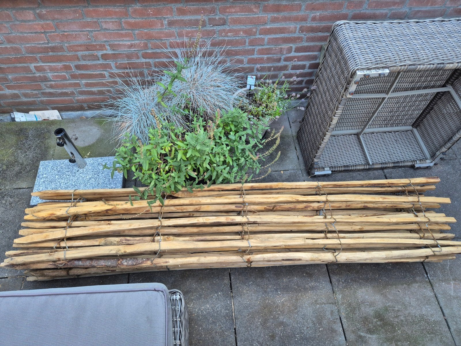 Nieuw Frans schapenhek kastanje - 5m lang, 200cm hoog, Tuin en Terras, Ophalen of Verzenden, Nieuw, Hout, Tuinhek