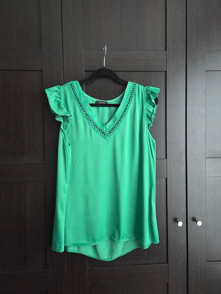 Chastar top shirt vlindermouw groen S / M, Maat 38/40 (M), Chastar, Ophalen of Verzenden, Korte mouw