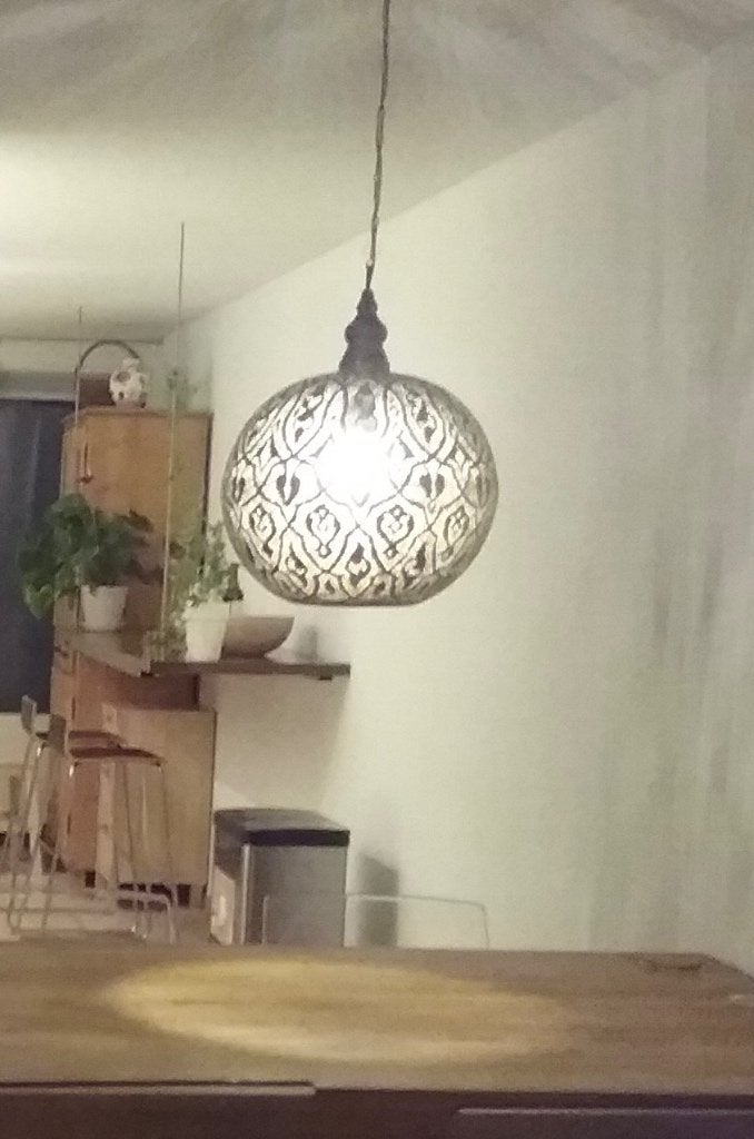 Sfeervolle Oosterse Filigrain Hanglamp (Zenza stijl), Ophalen, E27 (groot), Zo goed als nieuw, Metaal