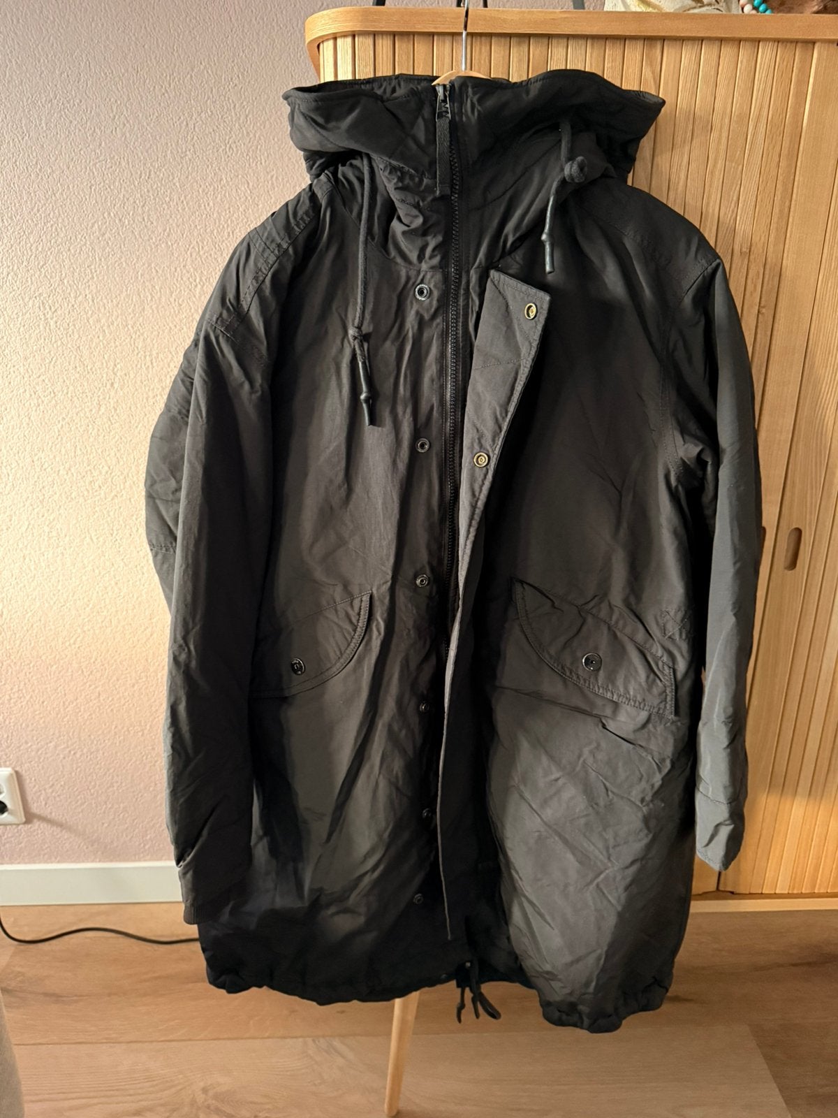 G-star parka / dames winterjas / Maat L / Zwart / Loose fit, Ophalen of Verzenden, Gedragen, Maat 42/44 (L), Zwart