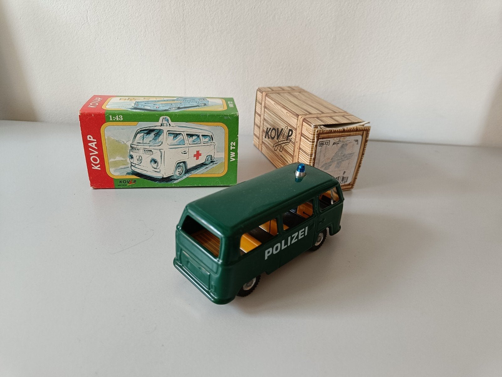 Kovap Blikken VW T2 Bus Polizei in doosje, Ophalen of Verzenden, Zo goed als nieuw, Auto, Overige merken