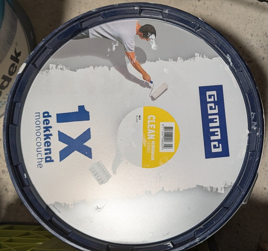 Gamma 1X Dekkend Clean Muurverf - Wit 10L, Ophalen, Gebruikt, 5 tot 10 liter, Wit