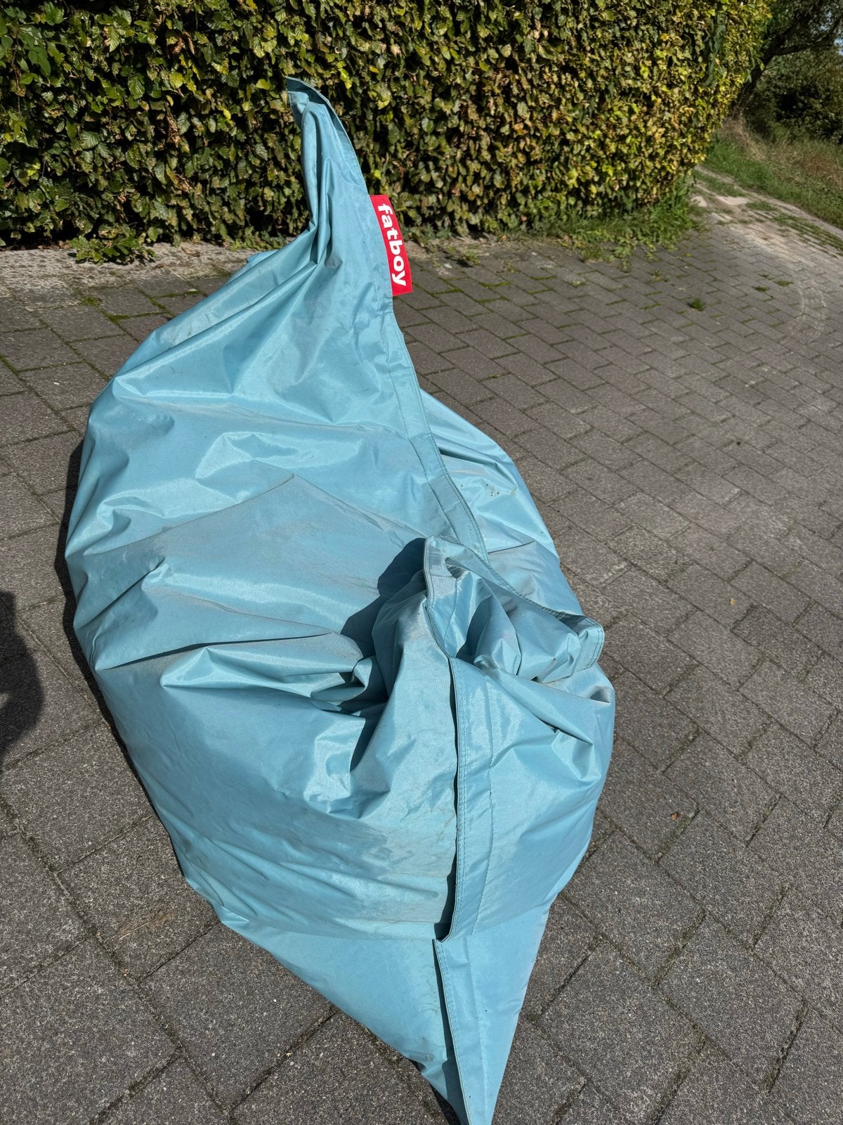 Fatboy zitzak met vlekken. Ophalen in Haulerwijk., Huis en Inrichting, Ophalen, Gebruikt, Blauw, Zitzak
