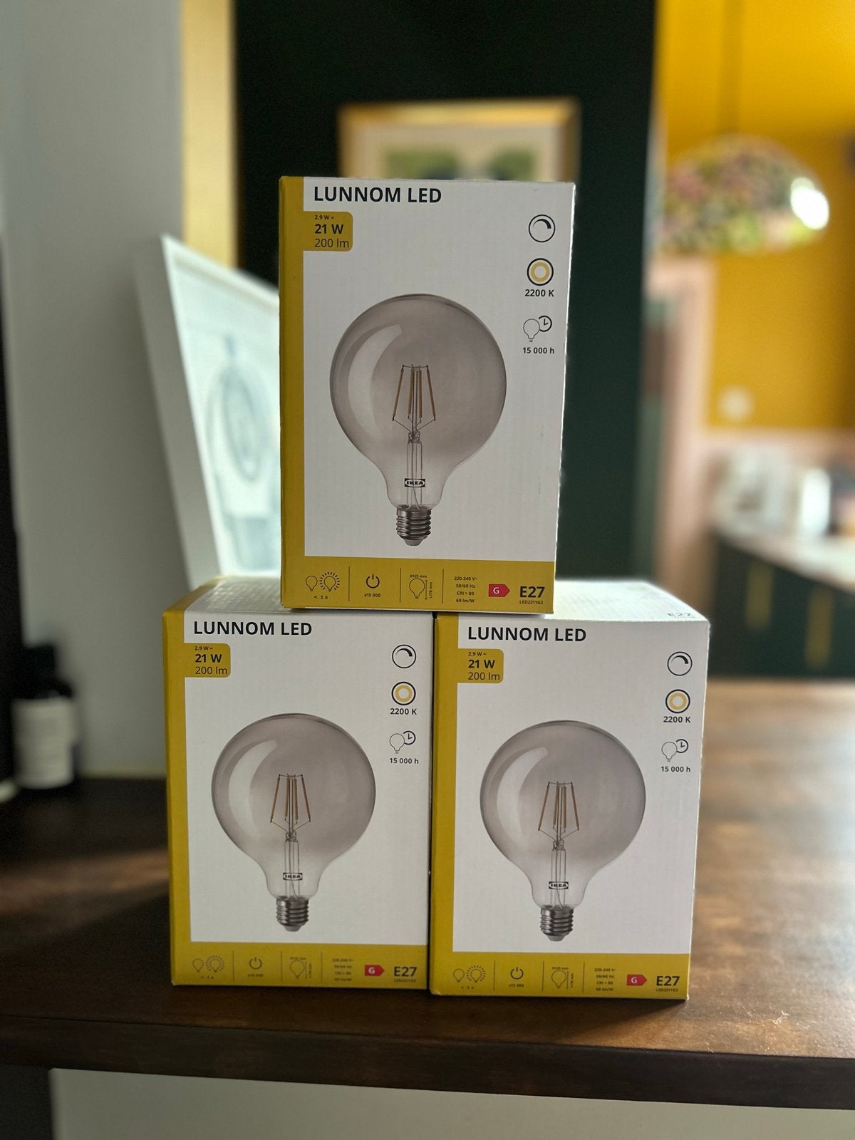 IKEA Lunnom LED lamp E27, dimbaar, 200 lm, nieuw, Nieuw, Glas, Dimbaar, E27 (groot)