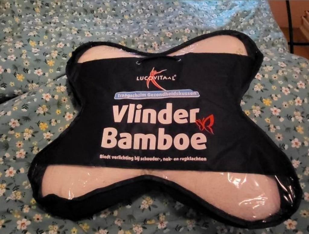 Lucovitaal Vlinder Bamboe Gezondheidskussen, Ophalen of Verzenden, Zo goed als nieuw, Wit, Overige vormen