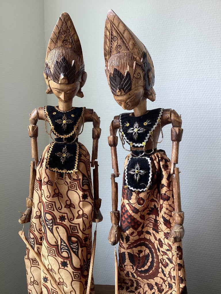 Grote Indonesche handgemaakte wajangpoppen golek wajang, Hout, Doos, Ophalen of Verzenden, Indonesië