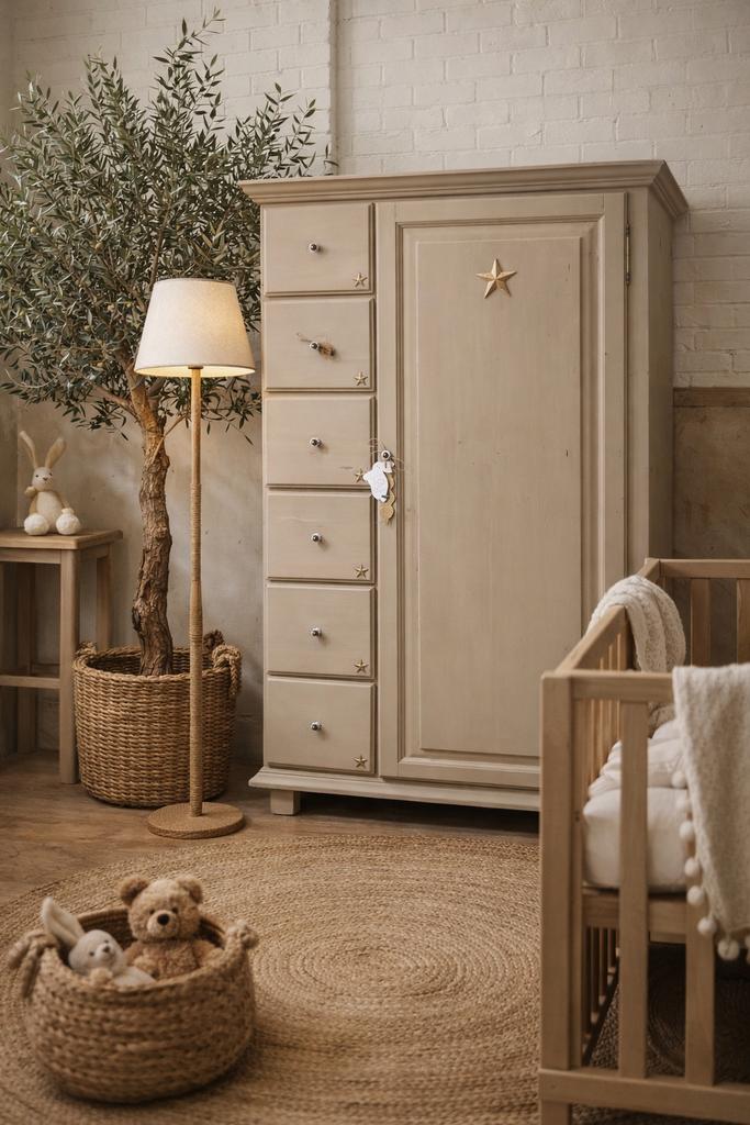 Meidenkast linnenkast babykamer ladekast biedermeier taupe, Kinderen en Baby's, Ophalen, 50 tot 70 cm, 105 cm of meer, Nvt