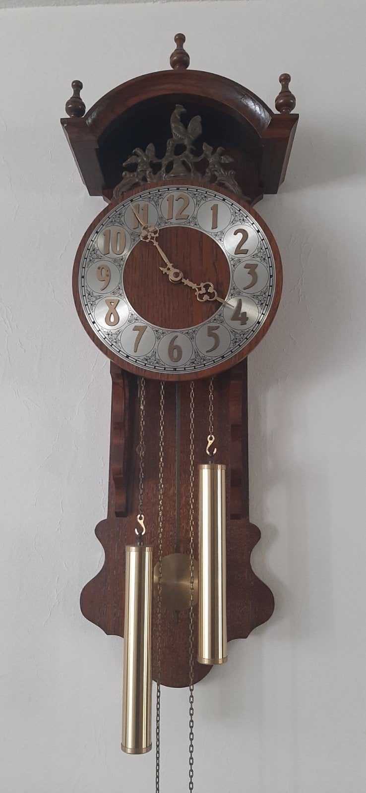 Antieke Wandklok met Gewichten - Klassiek Design, Ophalen of Verzenden