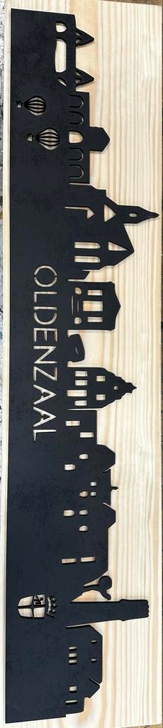 Skyline Oldenzaal wanddecoratie, Ophalen, Zo goed als nieuw, Wandbord of Wandpaneel, Zwart