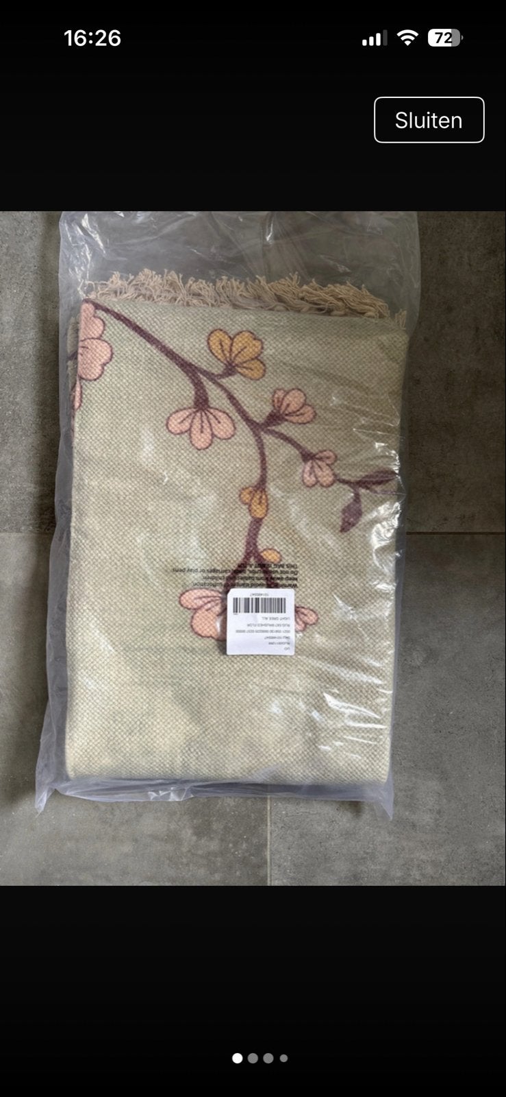 Vloerkleed met bloesemprint 210x150 cm, 100 tot 150 cm, Ophalen of Verzenden, Rechthoekig, Groen