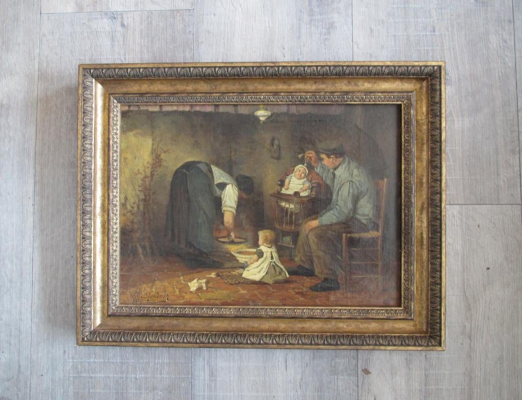 Schilderij   Damschröder  J.J.M., Antiek en Kunst, Kunst | Schilderijen | Klassiek, Ophalen of Verzenden