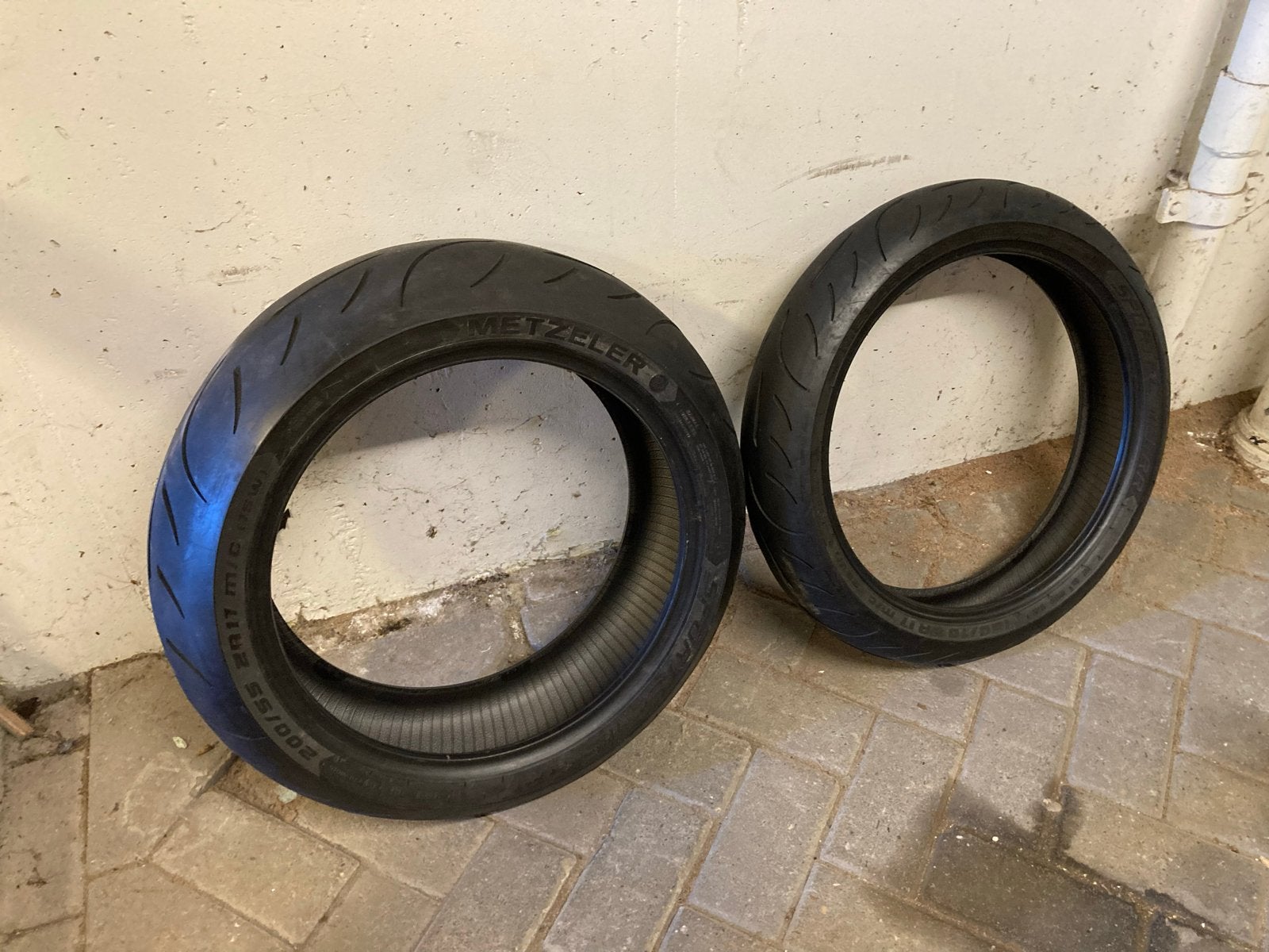 Set Metzeler Sportec M9 RR motorbanden (voor en achter), Motoren, Ophalen of Verzenden, Gebruikt