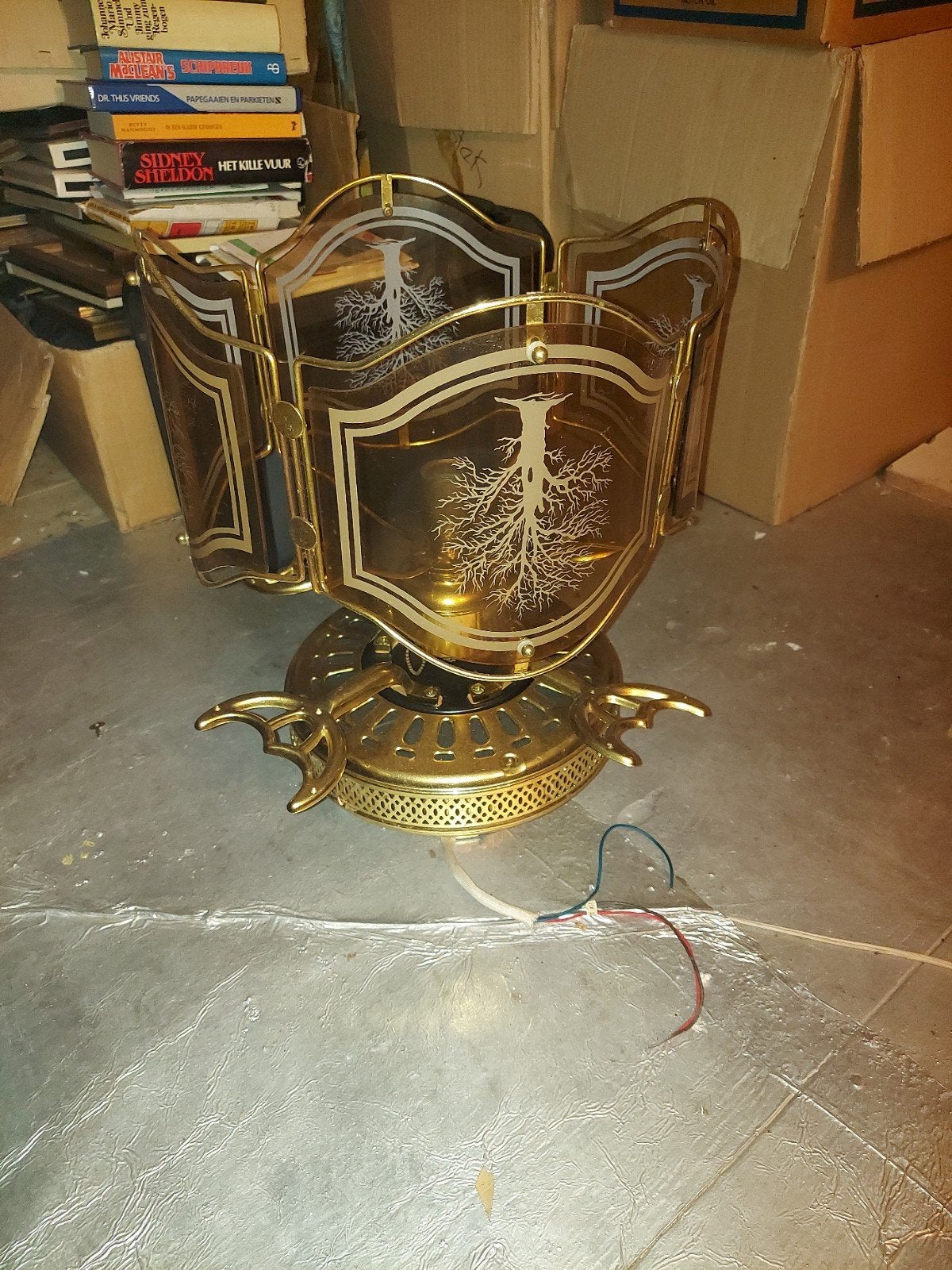 Vintage Plafondventilator met Verlichting, Antiek en Kunst, Ophalen