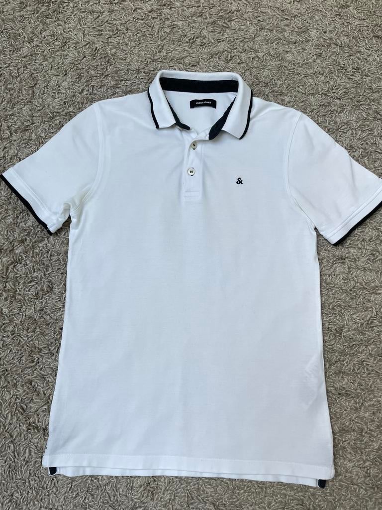 Jongens polo Jack&Jones mt S, Ophalen, Zo goed als nieuw, Maat 46 (S) of kleiner, Wit