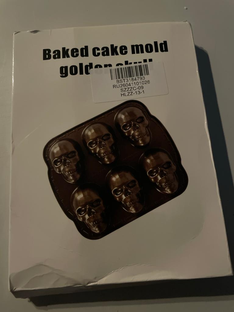 Bakvorm Doodshoofd - Halloween Cakevorm - 6 schedels, Overige typen, Nieuw, Ophalen of Verzenden, Metaal