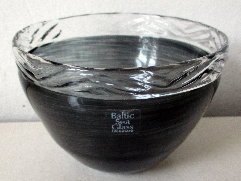Baltic Sea Glass schaaltje met swirl glas, Ophalen of Verzenden