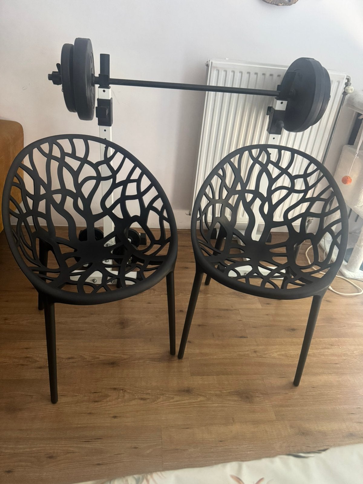 Zwarte stoelen voor balkon en tuin, Ophalen, Zo goed als nieuw