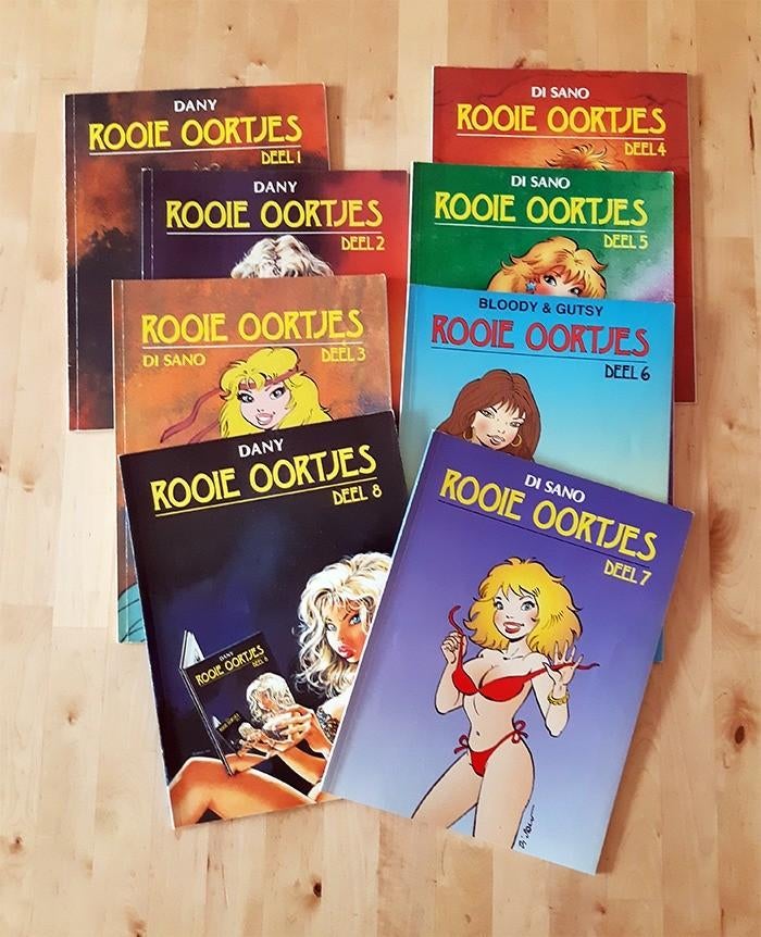 Rooie Oortjes, 8 x album, De Boemerang uitgaven, Meerdere stripboeken, Verzenden, Gelezen