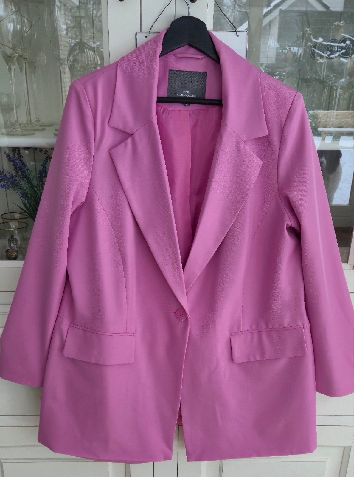 Roze blazer colbertjasje Carmakoma mt 46, Kleding | Dames, Grote Maten, Ophalen of Verzenden, Zo goed als nieuw, Roze