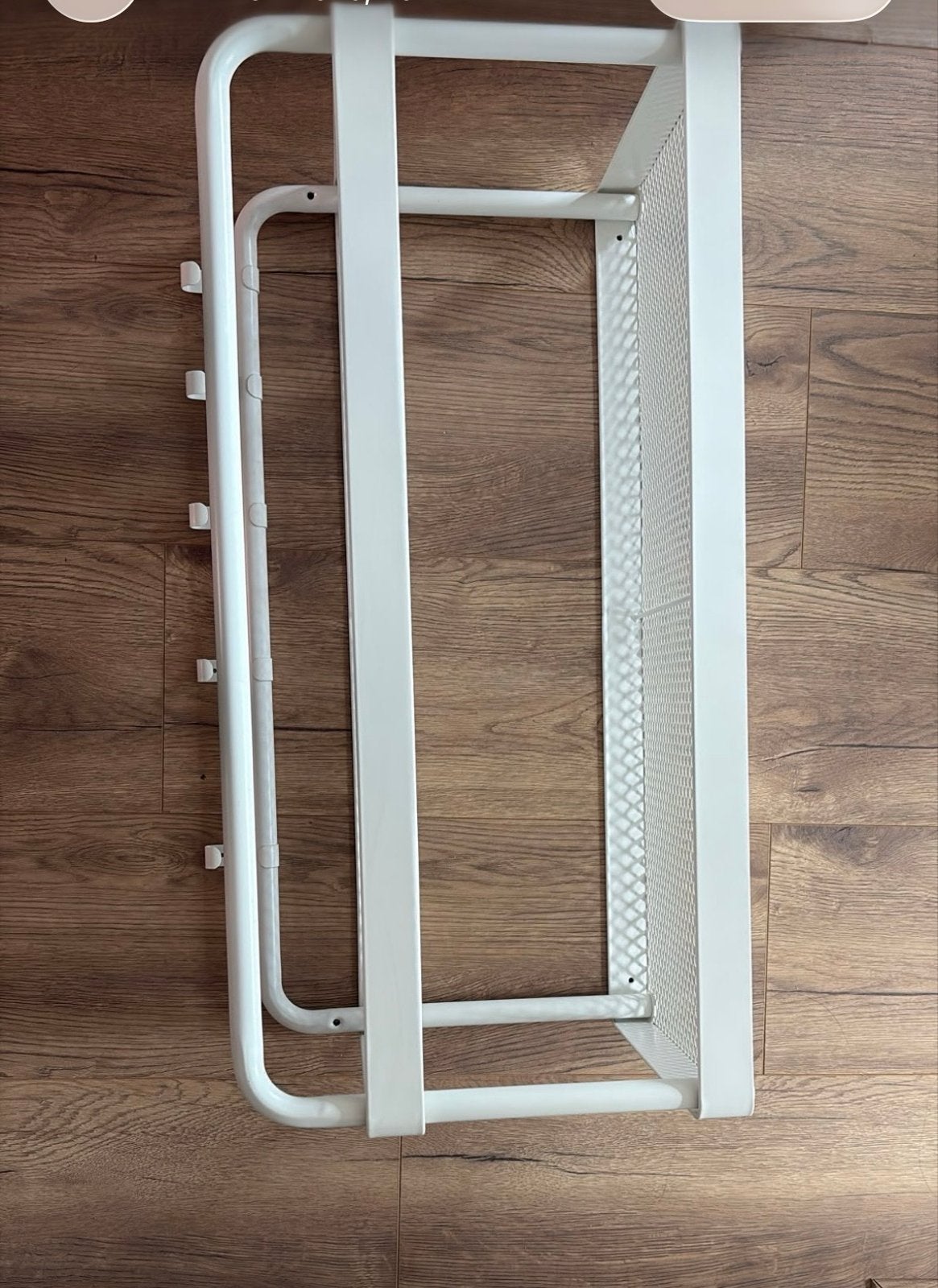 Witte wandkapstok met legplank en haken, Wandkapstok, Gebruikt, Ophalen of Verzenden, Minder dan 100 cm