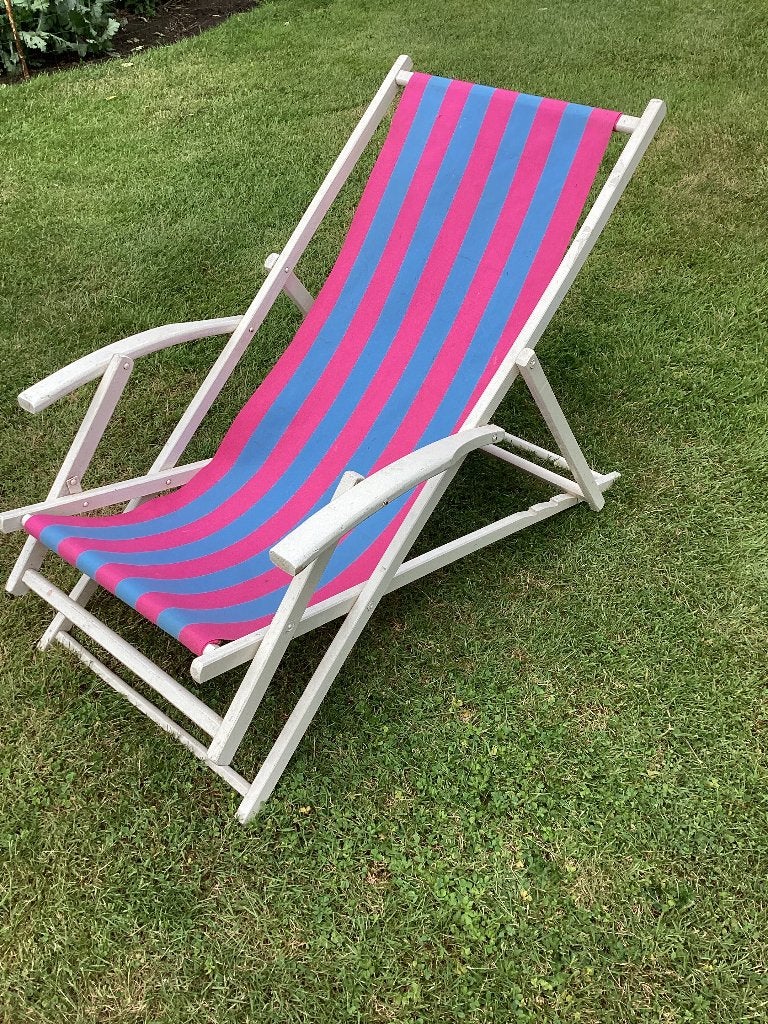 Strandstoel, Ophalen, Gebruikt, Hout, Verstelbaar