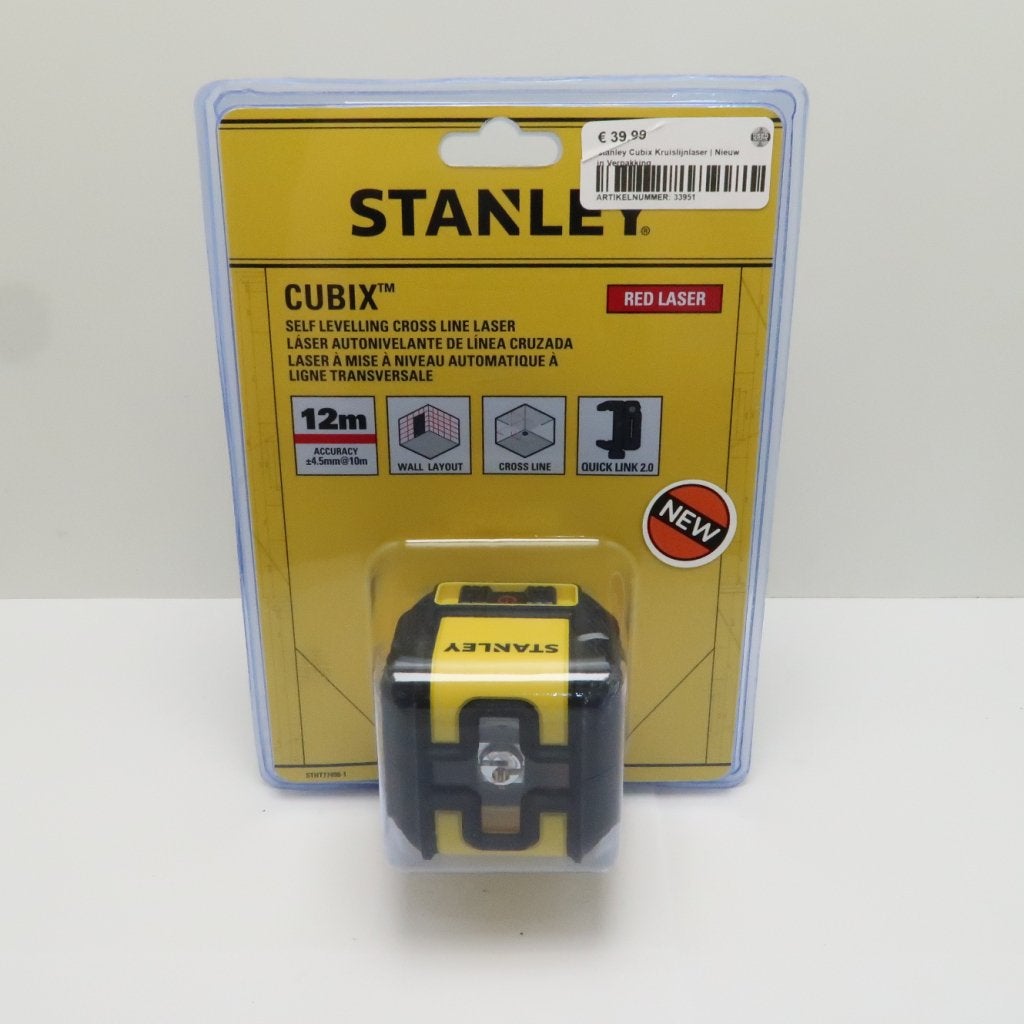 Stanley Cubix Kruislijnlaser | Nieuw in Verpakking, Doe-het-zelf en Verbouw, Stanley, Gebruikt, Support@stanley.com, 1000 Stanley Drive, New Britain, 
CT 06053
USA