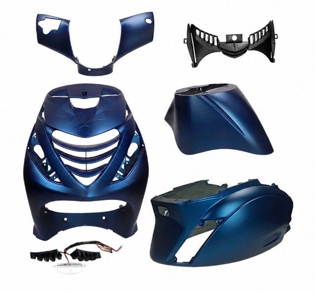 Piaggio zip kappenset matblauw - Laag zwart windscherm, Ophalen, Nieuw, Kap, Overige merken