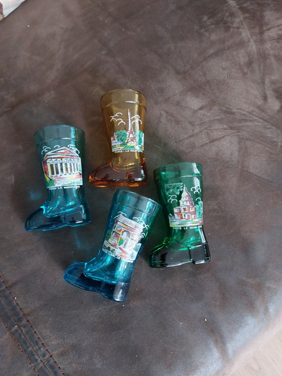 Laarsjes borrelglaasjes Parijs, Verzamelen, Ophalen of Verzenden, Zo goed als nieuw, Borrel- of Shotglas