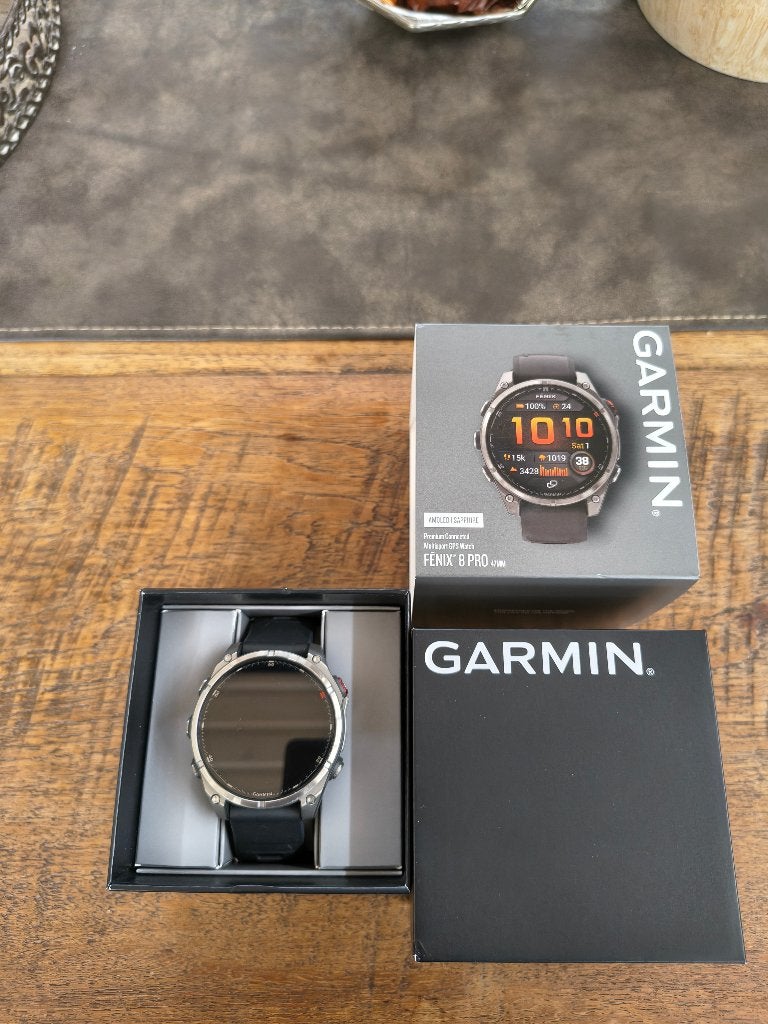 mooie Garmin Fenix 8 pro Lte Sapphire Titanium, 47mm