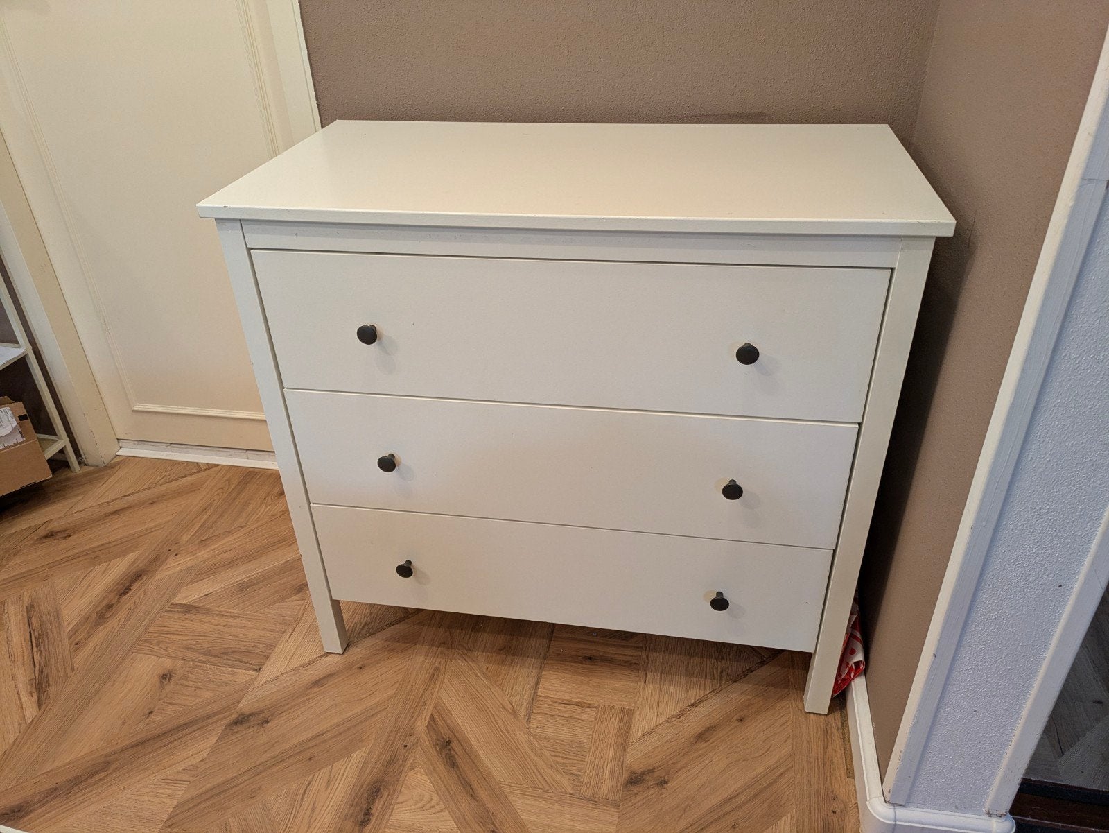 Witte ladekast met 3 laden, Huis en Inrichting, Kasten | Ladekasten, Ophalen, Gebruikt, 50 tot 100 cm, 3 of 4 laden