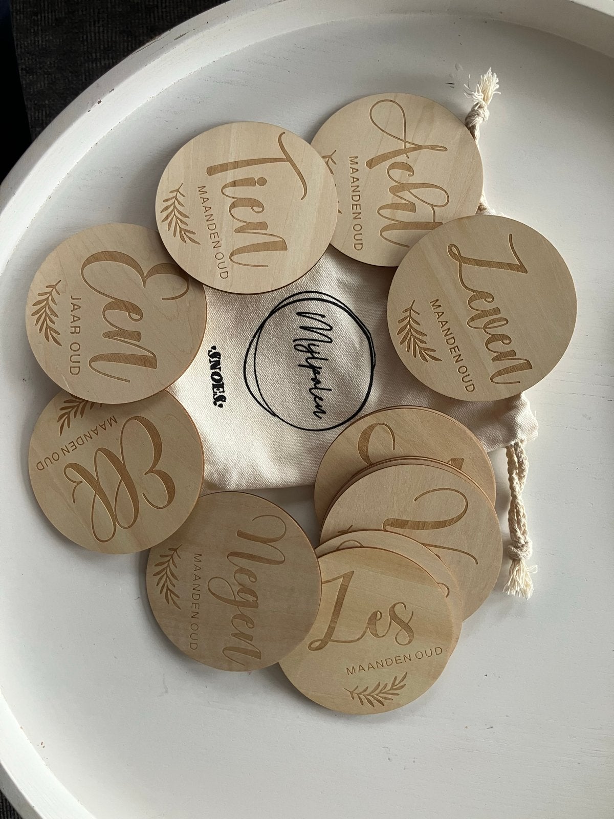 Mijlpaalkaarten Hout - Baby Maanden en Jaren, Ophalen, Nieuw