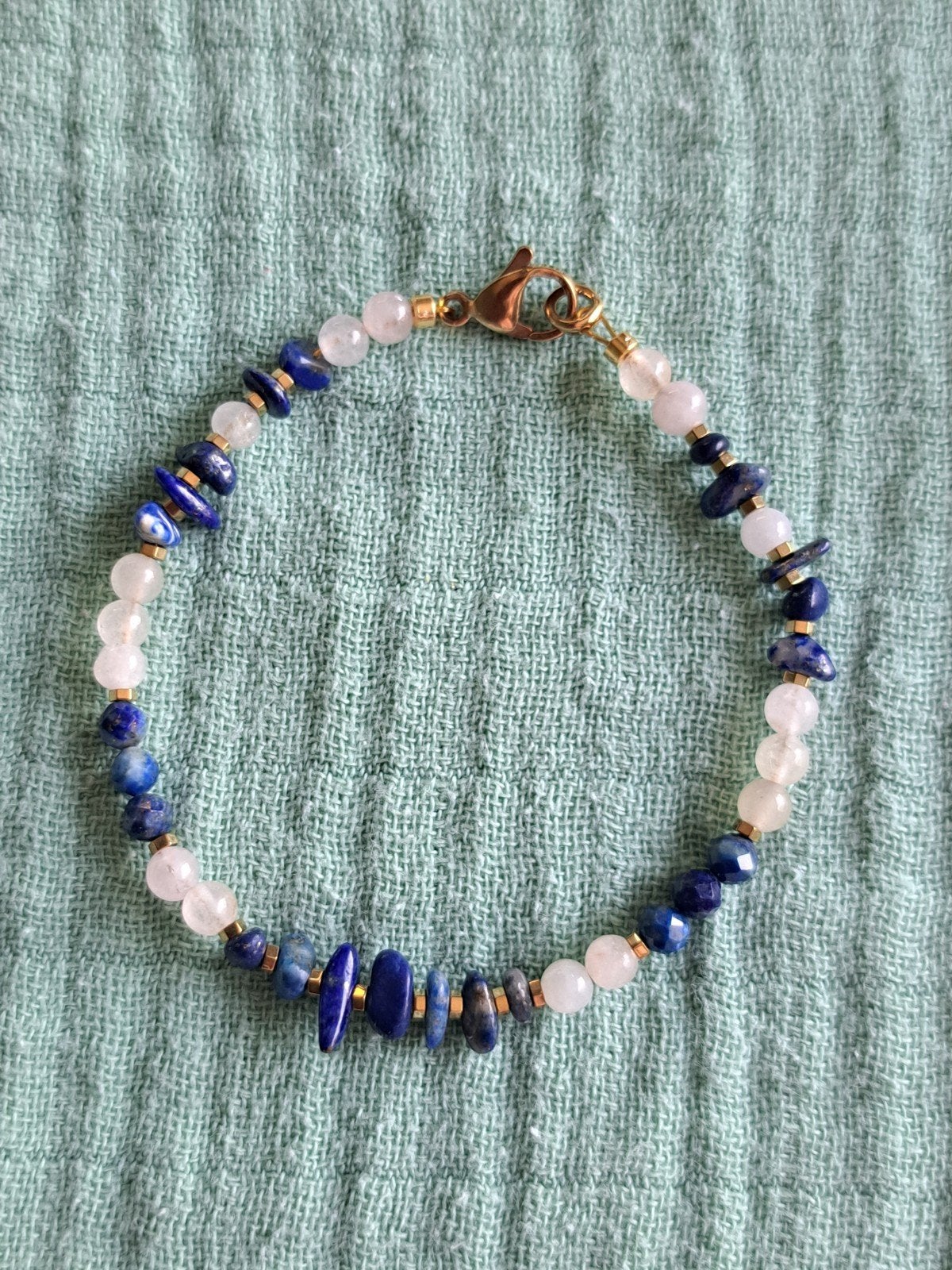 Armband Lapis Lazuli en Kwarts, Ophalen of Verzenden