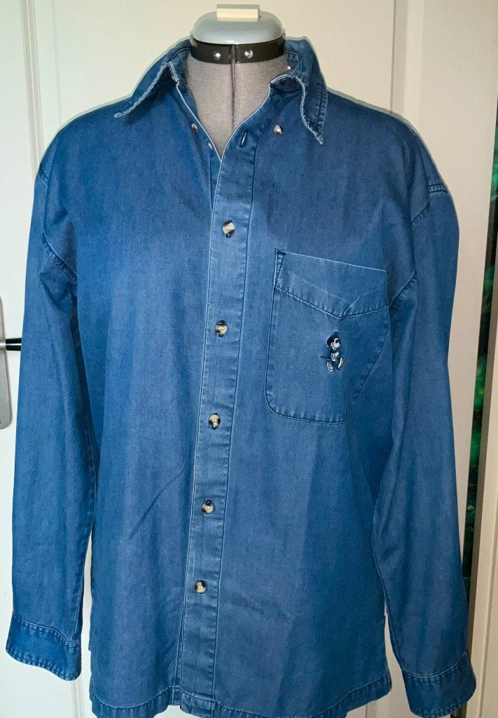 Dames jeans overhemd Disney maat M, Ophalen of Verzenden, Gedragen, Maat 38/40 (M), Blauw