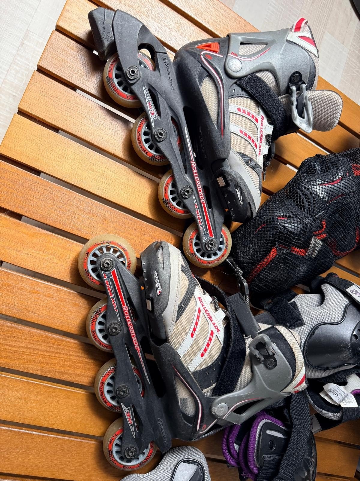 Verstelbare Rollerblade inline skates met bescherming, Sport en Fitness, Skeelers, Kinderen, Inline skates 4 wielen, Ophalen, Overige merken