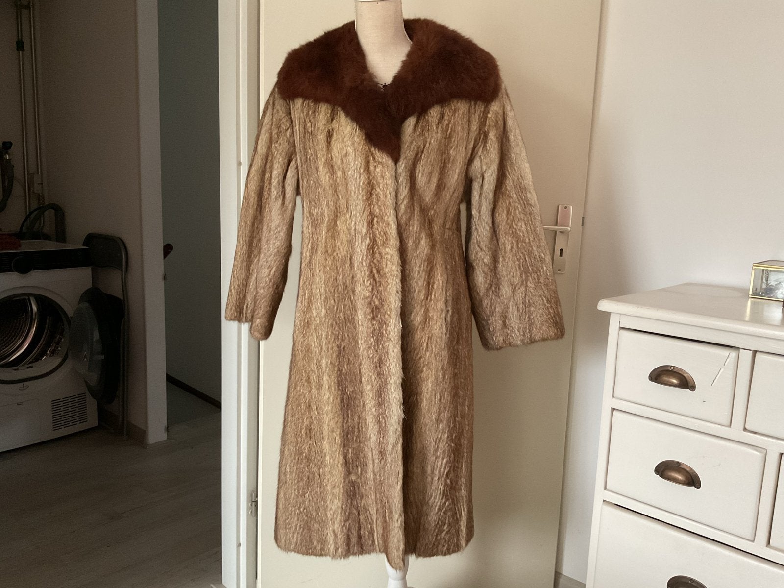 Vintage Bontjas van Maison Godefroy, Delft, Bruin, Ophalen of Verzenden, Zo goed als nieuw, Maat 36 (S)
